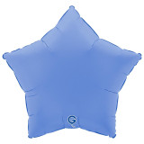 An Unpackaged 18 inch Soft Matte Lotus Blue Star Foil Balloon, manufactured by Grabo.