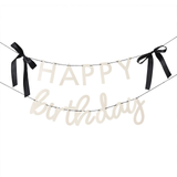 A Black Bow Happy Birthday Paper Banner, measuring approx. 2m.