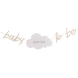 A 2m Cream Baby To Be Customisable Paper Banner, manufactured by Hootyballoo.