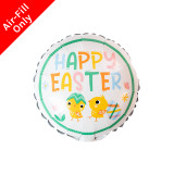 An unpackaged 9 inch Colourful Happy Easter Foil Balloon, manufactured by Unique.