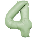 A 34 inch Avocado Number 4 Foil Balloon, manufactured by Sensations.