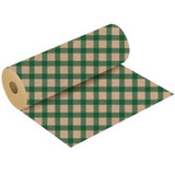 A Dark Green & Natural Gingham Kraft Paper Roll.
