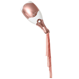 A 27 inch Rose Gold Champagne Bottle Foil Balloon, manufactured by Hootyballoo.