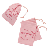 A set of 5 Hen Party Recovery Kit Cotton Bags, manufactured by Hootyballoo.