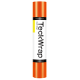 A roll of Cayenne Orange Metallic Satin Chrome Vinyl, measuring approx. 12" x 60".