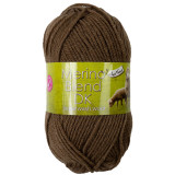 A 50g ball of Merino Blend DK Chestnut Wool, manufactured by King Cole.