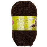 A 50g ball of Merino Blend DK Chocolate Wool, manufactured by King Cole.