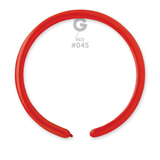 A pack of 100 1" Standard Red Entertainer Balloons, manufactured by Gemar.