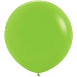 A bright lime green balloon wot a diameter of 3ft, manufactured by Sempertex.