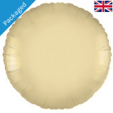 A 18" Gold Silk Round Foil Balloon, manufactured by Oaktree.