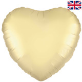 An unpackaged 18" Gold Silk Heart Shaped Foil Balloon, manufactured by Oaktree.