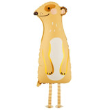 A 28 inch Meerkat Walking Pet Foil Balloon, manufactured by PartyDeco.