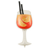 A 39 inch Orange Cocktail Drink Foil Balloon, manufactured by Partydeco.