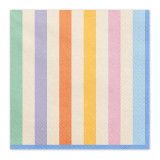 A pack of 20 Pastel Stripes Napkins, manufactured by Partydeco.