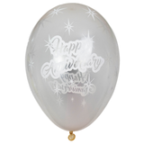 13 inch Anniversary Crystal Clear Gemar Latex Balloons (25)