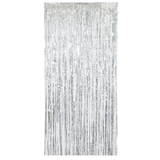 A Silver Foil Fringe Door Curtain, measuring approx. 1m x 2m.