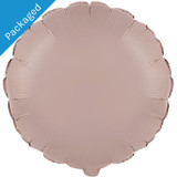 An 18 inch Matte Vintage Rose Round Foil Balloon.