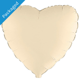 An 18 inch Matte Creamy Latte Heart Foil Balloon.