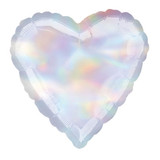 18" Iridescent Heart Foil Balloon (1) - UNPACKAGED