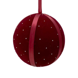 A 12cm Red Velvet Ribbon Bauble.
