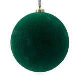 A 15cm green large flocked bauble.