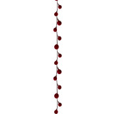 A 1.4m dark red velvet ball garland.