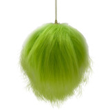 An 8cm Green Fluffy Bauble.