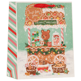 A Gingerbread Cart Christmas Large Gift Bag.