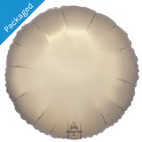 An 18" Prosecco Satin Luxe Round Foil Balloon, manufactured by Anagram.