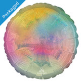 An 18" Pastel Stardust Ombre Round Foil Balloon, manufactured by Anagram.