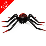 A 108 inch black and red giant standing spider foil balloon, manufactured by PartyDeco.