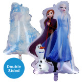 A 62 inch Frozen Elsa, Anna and Olaf foil balloon, manufactured by Folat.