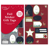A set of 100 Christmas Traditional Nature Gift Labels.