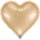An unpackaged 18" White Gold Heart Foil Balloon, manufactured by Grabo.