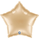 An unpackaged 18" White Gold Star Foil Balloon, manufactured by Grabo.