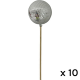 A pack of 10 Metallic Silver Bauble Picks.