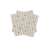 A pack of 16 White & Gold Star & Stripe Paper Napkins.