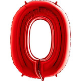 40 inch Red Number 0 Foil Balloon (1)