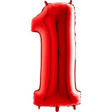 40 inch Red Number 1 Foil Balloon (1)