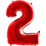 40 inch Red Number 2 Foil Balloon (1)