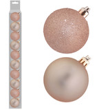 A set of 10 6cm oyster assorted baubles.