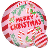 A 16 inch Orbz merry Christmas sweetest season foil balloon, manufactured by Anagram.