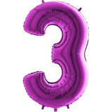 40 inch Purple Number 3 Foil Balloon (1)