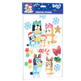 A sheet of Bluey Christmas Window Stickers.
