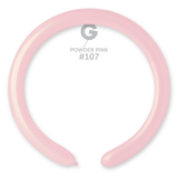 A pack of 100 2" Marshmallow Powder Pink Entertainer Balloons, manufactured by Gemar.