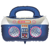 A 39 inch Navy Blue Boombox Foil Balloon, manufactured by Partydeco.