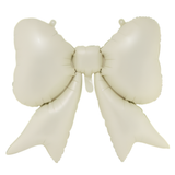 A 39 inch Cream Bow Foil Balloon.