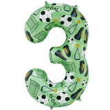 34 inch Green Football Number 3 Foil Balloon (1)