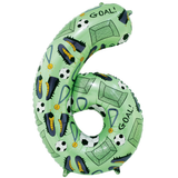 34 inch Green Football Number 6 Foil Balloon (1)