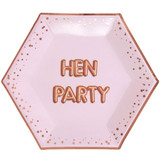 Glitz & Glamour Pink Hen Party Pink Hexagon Paper Plates (8)